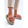 Moteriški basutės su platforma, puoštos Fuchsia Nodina gėlėmis | Šlepetės | jai24.lt