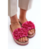 Moteriški basutės su platforma, puoštos Fuchsia Nodina gėlėmis | Šlepetės | jai24.lt