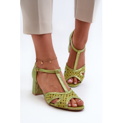 Moteriški odiniai sandalai su kulnais Maciejka 06551-09 Lime 199654