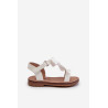 Vaikiški sandalai su lankeliu ant lipduko sidabro Joratia | Basutės vaikams | jai24.lt
