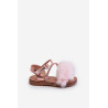 Rožiniai Joratia vaikiški patentiniai sandalai su lankeliu ant lipduko | Basutės vaikams | jai24.lt