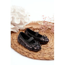 Vaikiški balerinų butai, puošti blizgučiais, juodais vereriais 199669