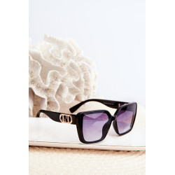 Moteriški akiniai nuo saulės su dekoratyvine detale UV400 juodi 199679