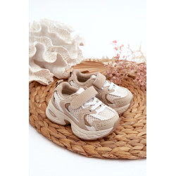 Vaikiški sportiniai sportbačiai su Velcro Beige Rulagia 199698