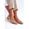 Žemakulniai pompos su Eco Suede puošmena S.Barski KV27-034 Beige | Aukštakulniai | jai24.lt