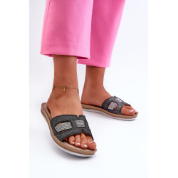 Patogios blizgios moteriškos šlepetės Inblu BA000050 juodos 199714