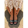 Moteriškos basutės su dekoracijomis S.Barski KV27-004 Smėlio spalvos | Sandalai moterims | jai24.lt