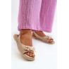 Moteriškos basutės su dekoracijomis S.Barski KV27-004 Smėlio spalvos | Sandalai moterims | jai24.lt