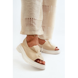 Zazoo 2939 odiniai moteriški sandalai su lanku šviesiai smėlio spalvos 199760