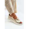 Zazoo 2939 odiniai moteriški sandalai su lanku šviesiai smėlio spalvos | Sandalai moterims | jai24.lt