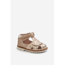Vaikiški raštuoti sandalai su Velcro Gold Maellita 199764