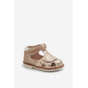 Vaikiški raštuoti sandalai su Velcro Gold Maellita | Basutės vaikams | jai24.lt