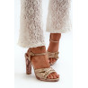 Moteriški odiniai sandalai su kulnu Maciejka 06564-22 Beige-Gold | Sandalai moterims | jai24.lt