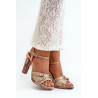 Moteriški odiniai sandalai su kulnu Maciejka 06564-22 Beige-Gold | Sandalai moterims | jai24.lt