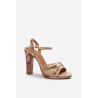 Moteriški odiniai sandalai su kulnu Maciejka 06564-22 Beige-Gold | Sandalai moterims | jai24.lt