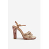 Moteriški odiniai sandalai su kulnu Maciejka 06564-22 Beige-Gold | Sandalai moterims | jai24.lt