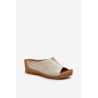 Patogūs moteriški sandalai su pleištu Inblu NG000002 Smėlio spalvos | Šlepetės | jai24.lt