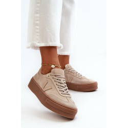 Zazoo N1100S2 moteriški zomšiniai platforminiai sportbačiai smėlio spalvos 199775