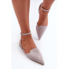 Surištos Balerina Flats Eco Suede su smailiais pirštais Pilka Ellesara | Balerinos bateliai | jai24.lt