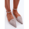 Surištos Balerina Flats Eco Suede su smailiais pirštais Pilka Ellesara | Balerinos bateliai | jai24.lt