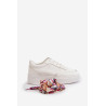 Moteriški sportbačiai su platforma su dekoratyviniu suvarstymu White Mistra | Kedai | jai24.lt