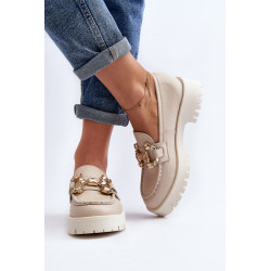 Moteriški odiniai mokasinai su dekoracija CheBello 4369 Beige 199822