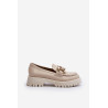 Moteriški odiniai mokasinai su dekoracija CheBello 4369 Beige | Mokasinai moterims | jai24.lt