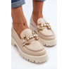 Moteriški odiniai mokasinai su dekoracija CheBello 4369 Beige | Mokasinai moterims | jai24.lt