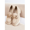 Moteriški odiniai mokasinai su dekoracija CheBello 4369 Beige | Mokasinai moterims | jai24.lt