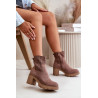 Moteriški batai su aukštakulniais su užtrauktuku Eco Suede Brown Rashmi | Auliniai batai moterims | jai24.lt