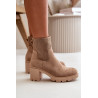 Moteriški batai su aukštakulniais su užtrauktuku Eco Suede Brown Rashmi | Auliniai batai moterims | jai24.lt