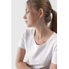 Lygūs moteriški marškinėliai su logotipu, balti 4F 4FWMM00TTSHF1845-10S | Maikutės moterims | jai24.lt