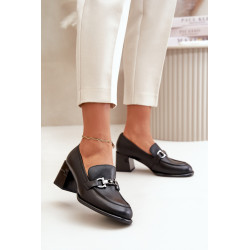 Elegantiški odiniai moteriški batai su kulnais juodi Vinceza 91116 199841