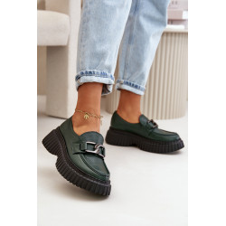Zazoo 20176 Loafers moteriška natūrali oda tamsiai žalia 199848