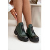 Zazoo 60451 moteriški odiniai kulkšnies batai su dekoracija tamsiai žalios spalvos | Auliniai batai moterims | jai24.lt