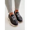 Moteriški sportbačiai sportiniai batai iš ekologiškos odos Big Star OO274024 Hi-Poly System Black | Kedai | jai24.lt