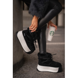 Odiniai moteriški sniego batai ant storo pado su kailiu Panther Big Star OO274A207 ruda 199867