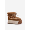 Odiniai moteriški sniego batai ant storo pado su kailiu Panther Big Star OO274A207 ruda | Žieminiai batai | jai24.lt