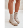 Fleece pamušalu moteriški darbiniai batai su užtrauktuku Eco Leather Light Beige Mailyra | Auliniai batai moterims | jai24.lt