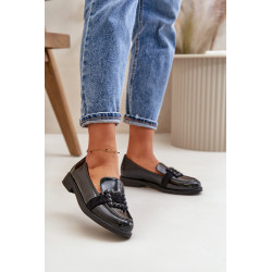 Lakuoti moteriški mokasinai su dekoracija Black Vinceza 58389 199871