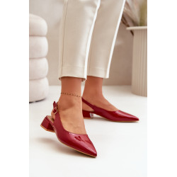 Lakuotos balerinos ant žemo kulno su smailiais pirštais Burgundy Anarinne 199873