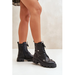 Moteriški darbiniai batai su dekoracijomis Eco Leather Black Cadenilla 199876