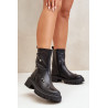 Moteriški ekologiški odiniai kulkšnies batai su užtrauktuku ir dekoratyvinėmis detalėmis juoda Reritha