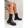 Moteriški ekologiški odiniai kulkšnies batai su užtrauktuku ir dekoratyvinėmis detalėmis juoda Reritha