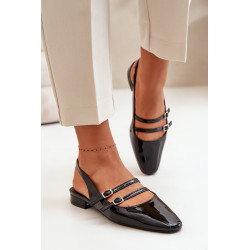 Lakuoti baleto buteliai su petnešėlėmis ant žemo kulno juodos spalvos bialetijos 199882