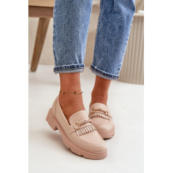 Moteriški mokasinai su dekoracija Eco Leather Beige Tialorae 199884
