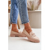 Moteriški mokasinai su dekoracija Eco Leather Beige Tialorae | Mokasinai moterims | jai24.lt