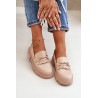Moteriški mokasinai su dekoracija Eco Leather Beige Tialorae | Mokasinai moterims | jai24.lt