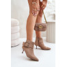 Moteriški stileto batai su dekoratyvine sagtimi smėlio spalvos Nirilis | Auliniai batai moterims | jai24.lt