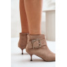 Moteriški stileto batai su dekoratyvine sagtimi smėlio spalvos Nirilis | Auliniai batai moterims | jai24.lt